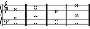 chords four part c major