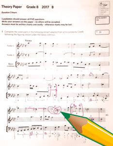 Marking services for music theory