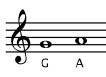 treble clef, G and A