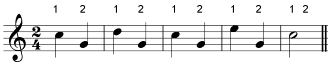 2/4 unsyncopated rhythm