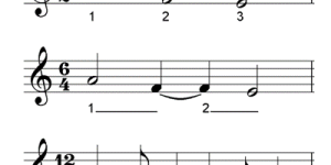 look at the way the way the notes are grouped