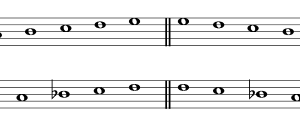D and E natural minor scales