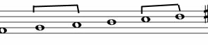A minor harmonic with semitones marked